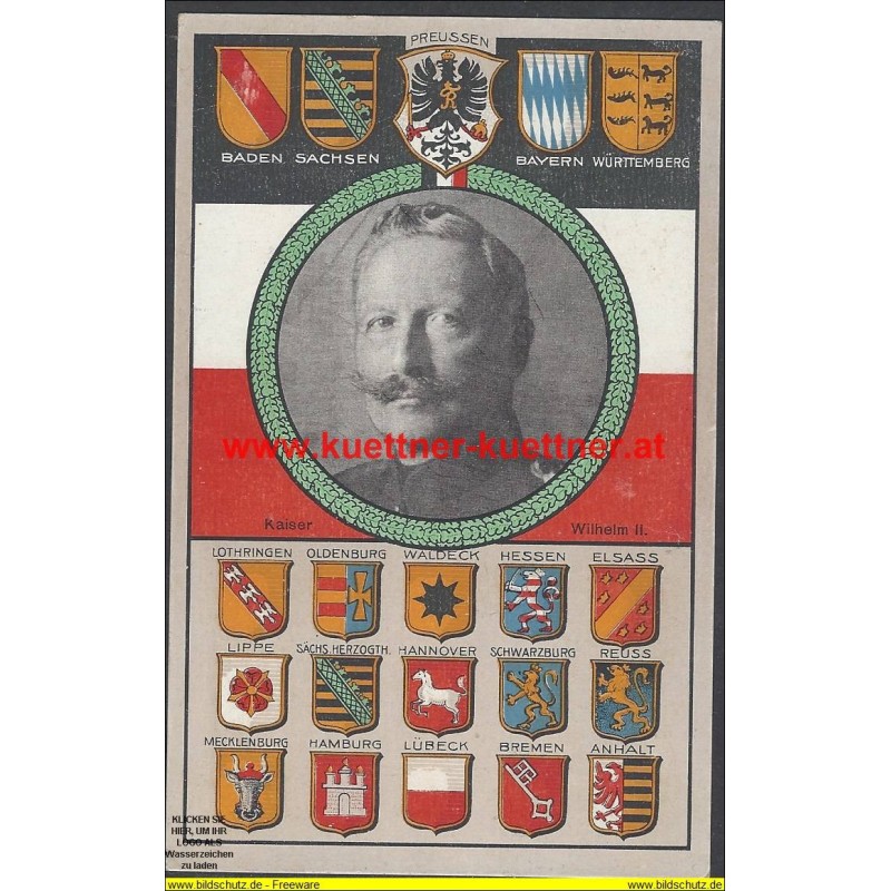 AK - Kaiser Wilhelm II - Wappen AK - Kaiser Wilhelm II - Wappen