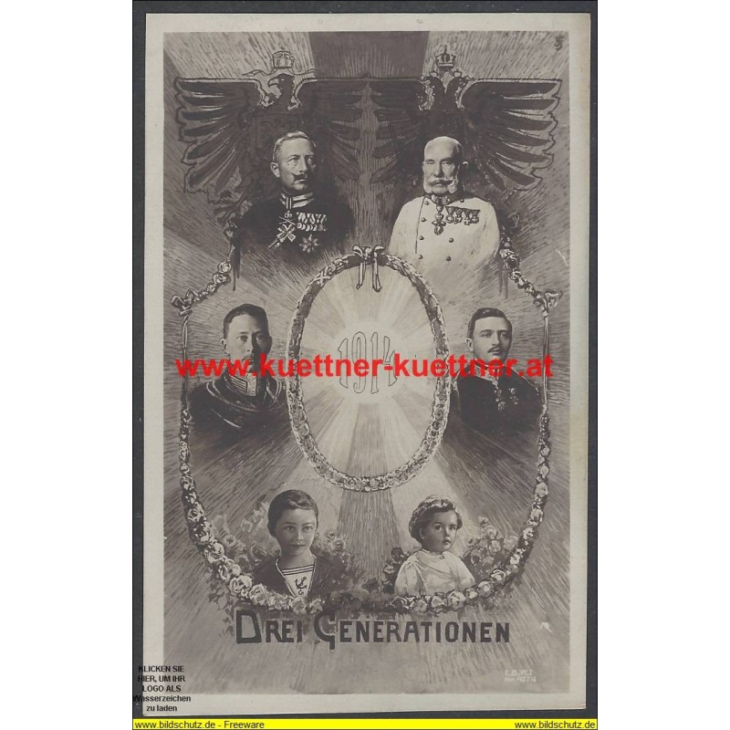 AK - Drei Generationen der Kaiserfamilien AK - Drei Generationen der Kaiserfamilien