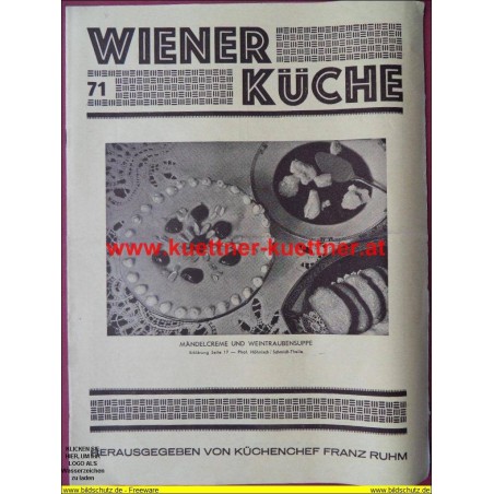 Illustrierte Monatsschrift Wiener Küche 6. Jg, Nr. 71, September 1936