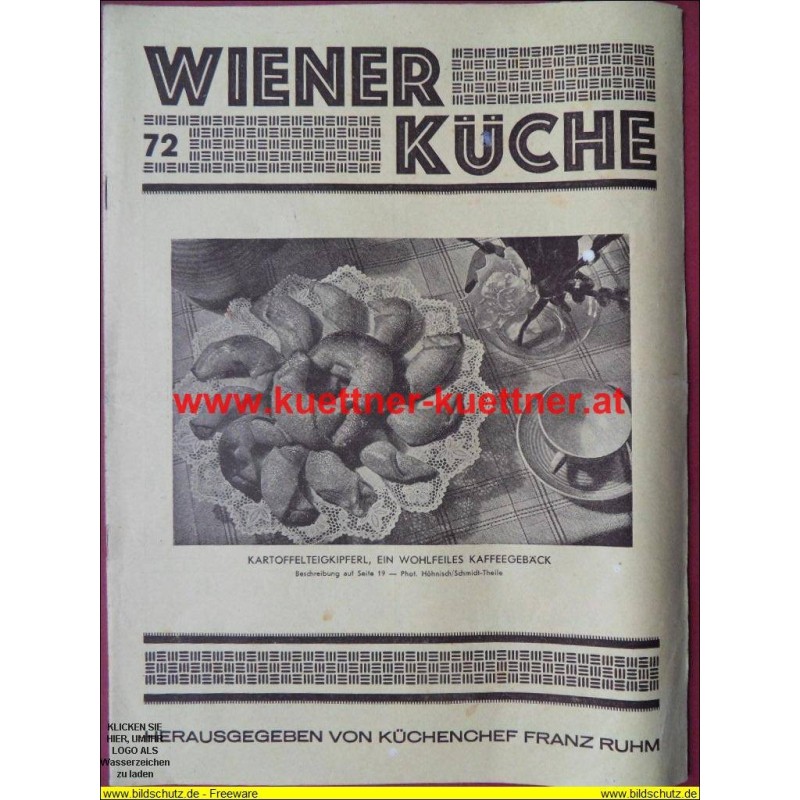 Illustrierte Monatsschrift Wiener Küche 6. Jg, Nr. 72, Oktober 1936