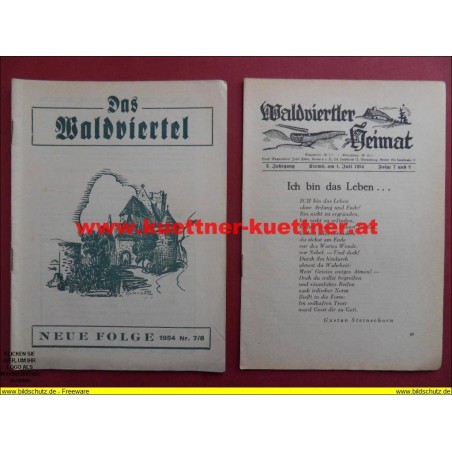 Das Waldviertel 3. Jahrg. / 1. Juli 1954 / Folge 7 und 8 mit Waldviertler Heimat