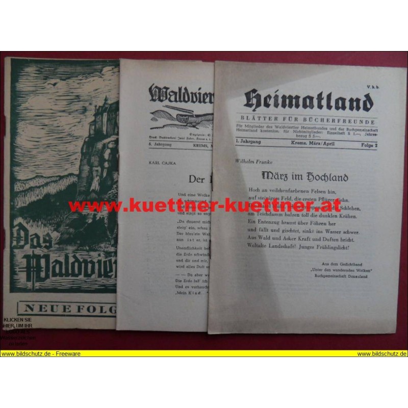 Das Waldviertel 5. Jahrg. / März-April 1956 / Folge 3-4 mit Waldviertler Heimat u. Heimatland Das Waldviertel 5. Jahrg. / März-April 1956 / Folge 3-4 mit Waldviertler Heimat u. Heimatland
