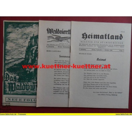 Das Waldviertel 5. Jahrg. / Sept. - Okt. 1956 / Folge 9-10 mit Waldviertler Heimat u. Heimatland