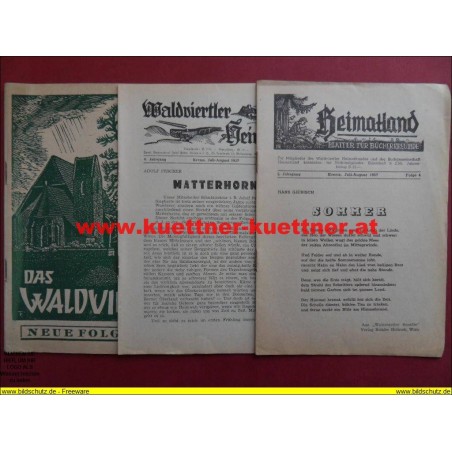 Das Waldviertel 6. Jahrg. / Juli-Aug. 1957 / Folge 7-8 mit Waldviertler Heimat u. Heimatland