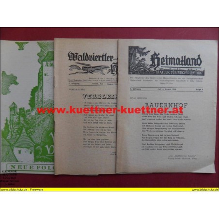 Das Waldviertel 7. Jahrg. / Juli-August 1958 / Folge 7-8 mit Waldviertler Heimat u. Heimatland