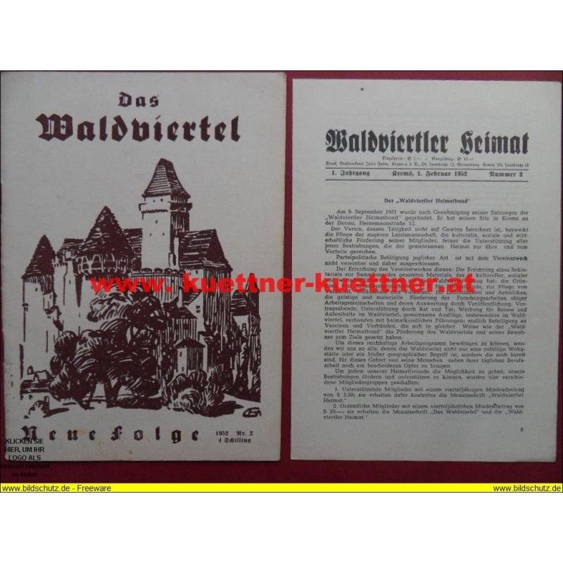 Das Waldviertel 1. Jahrg. / Februar 1952 / Nr. 2 mit Waldviertler Heimat Das Waldviertel 1. Jahrg. / Februar 1952 / Nr. 2 mit Waldviertler Heimat