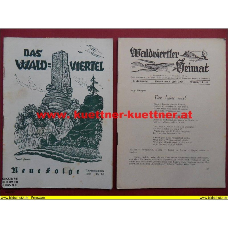 Das Waldviertel 2. Jahrg. / Juli 1953 / Nr. 7-8 mit Waldviertler Heimat