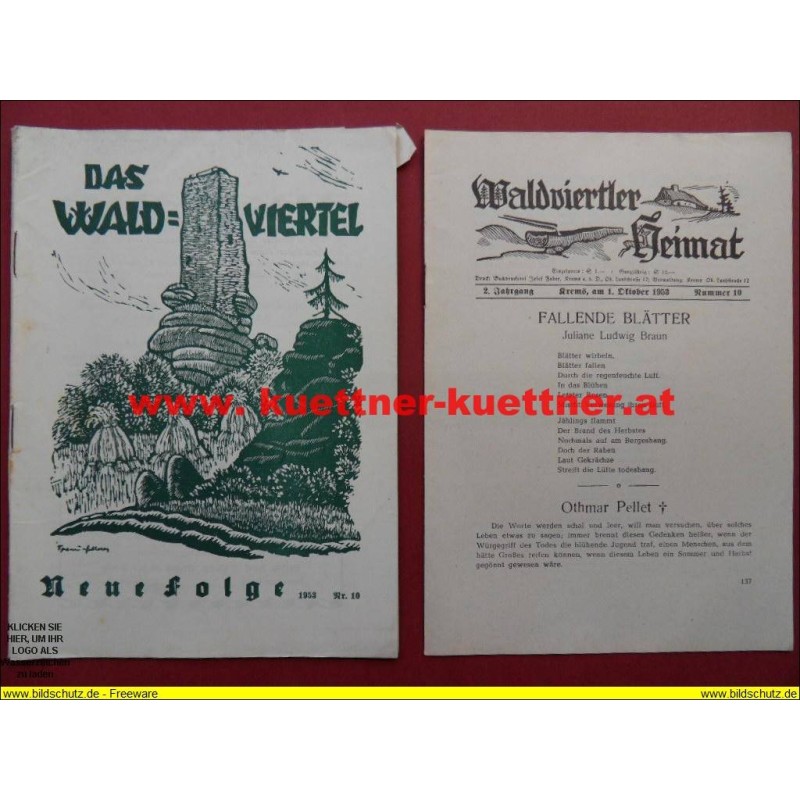 Das Waldviertel 2. Jahrg. / Oktober 1953 / Nr. 10 mit Waldviertler Heimat