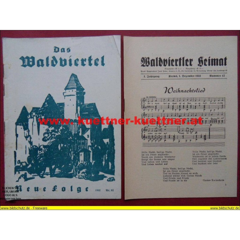 Das Waldviertel 1. Jahrg. / Dezember 1952 / Nr. 12 mit Waldviertler Heimat