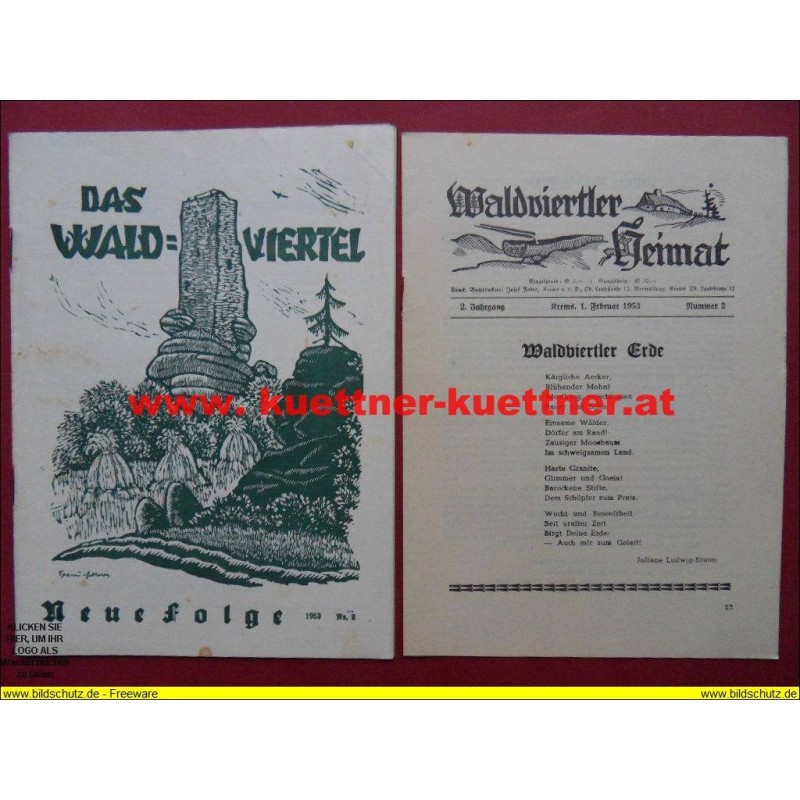 Das Waldviertel 2. Jahrg. / Februar 1953 / Nr. 2 mit Waldviertler Heimat