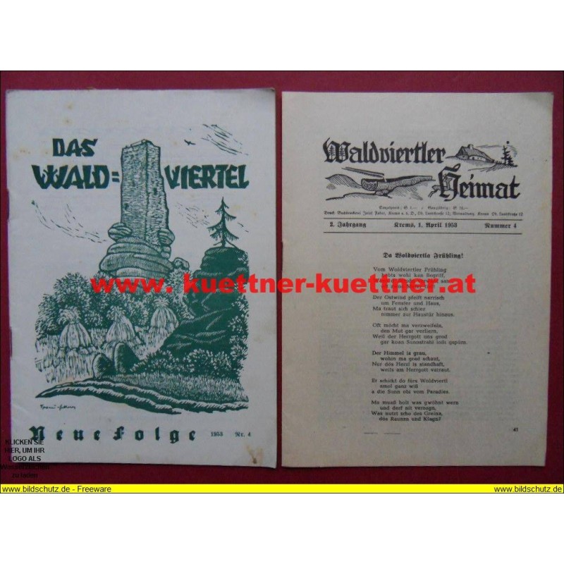 Das Waldviertel 2. Jahrg. / April 1953 / Nr. 4 mit Waldviertler Heimat