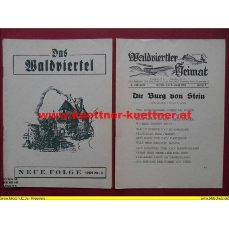 Das Waldviertel 3. Jahrg. / 1. Juni 1954 / Nr. 6 mit Waldviertler Heimat