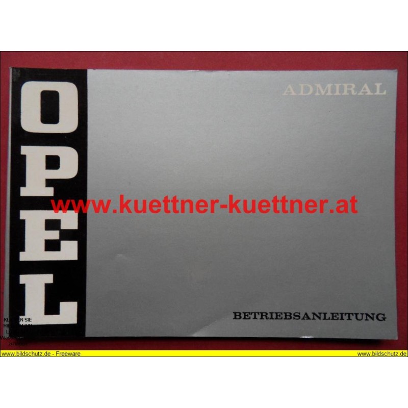 Betriebsanleitung OPEL ADMIRAL (SEPT.  1970)
