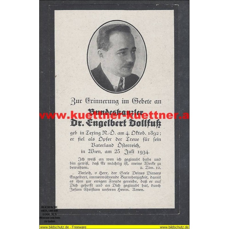 Christliches Andenken Dr. Engelbert Dollfuß Christliches Andenken Dr. Engelbert Dollfuß