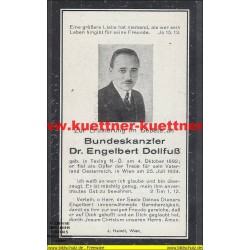 Sterbebildchen - Dr. Engelbert Dollfuß (1892-1934)