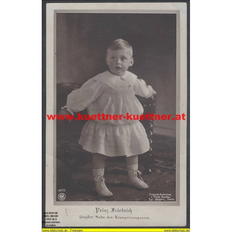 AK - Prinz Friedrich, jüngster Sohn des Kronprinzenpaares AK - Prinz Friedrich, jüngster Sohn des Kronprinzenpaares