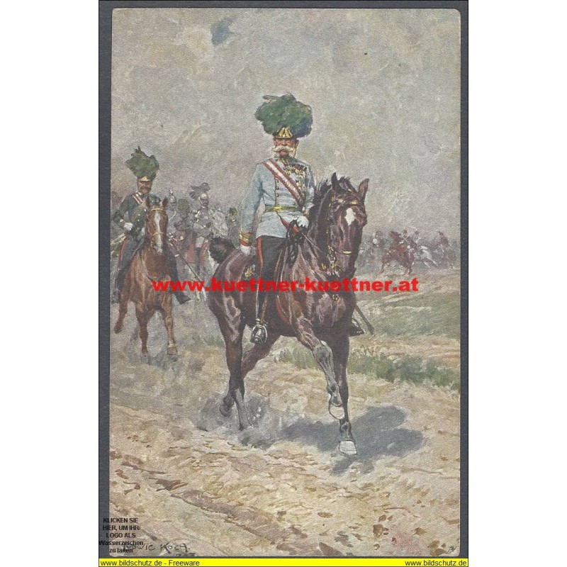Kaiser Franz Joseph I. in Paradeuniform auf Pferd