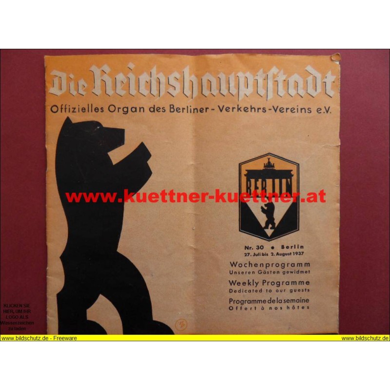 Prospekt Die Reichshauptstadt BERLIN - 1937