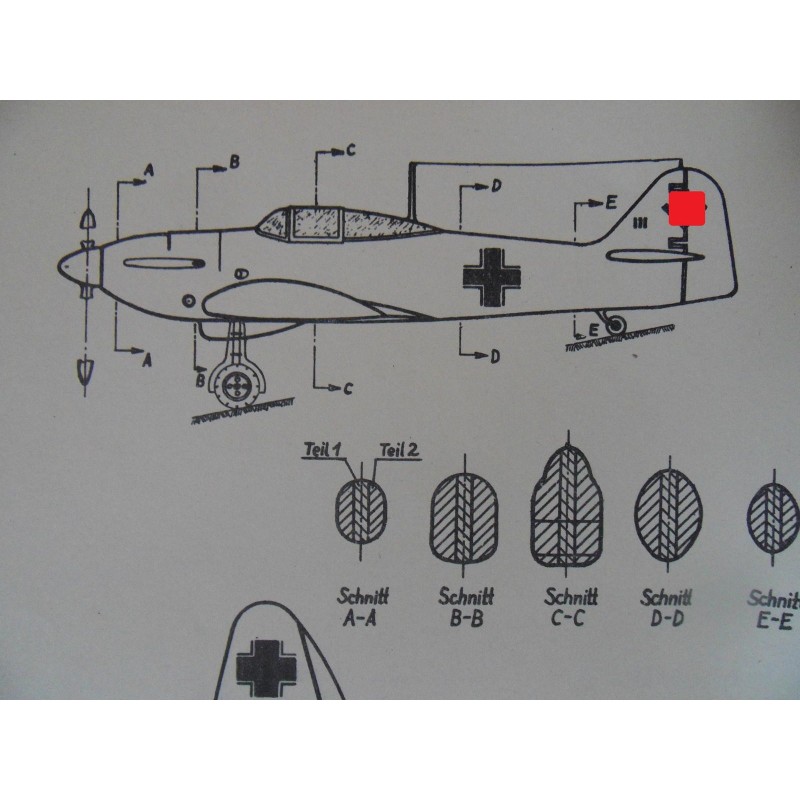 Alter Modellbauplan Jagdflugzeug Heinkel He-112