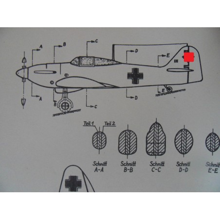 Alter Modellbauplan Jagdflugzeug Heinkel He-112