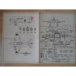 Alter Modellbauplan Jagdflugzeug Heinkel He-112