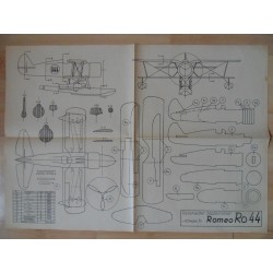 Alter Modellbauplan ital. Jagdeinsitzer Romeo Ro 44
