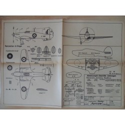 Alter Modellbauplan engl. Jagdeinsitzer Hawker "Hurricane"