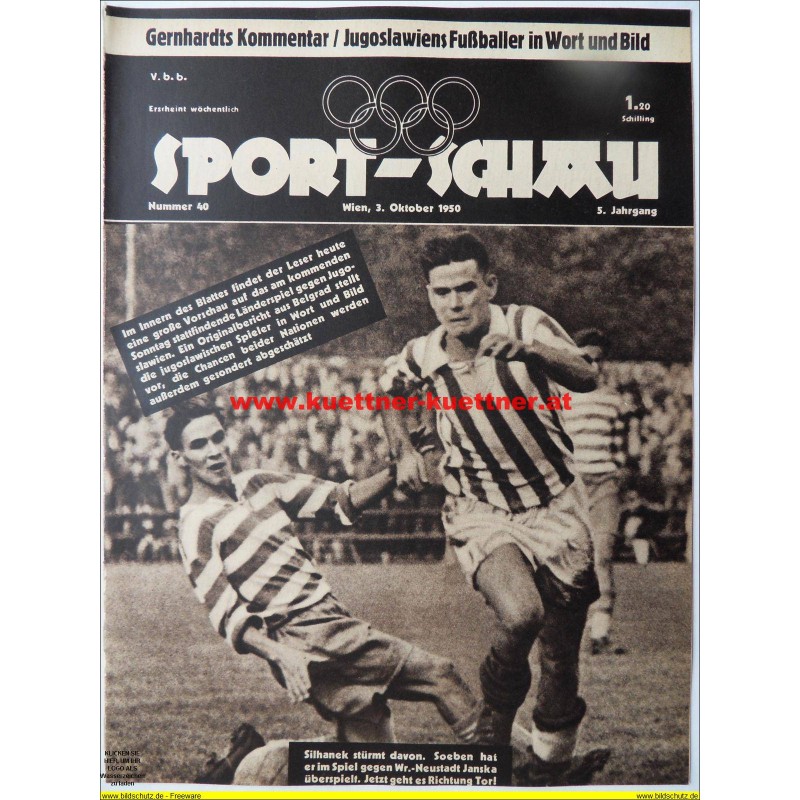 Sport-Schau Nr.40 - 3. Oktober 1950 - 5. Jahrgang Sport-Schau Nr.40 - 3. Oktober 1950 - 5. Jahrgang