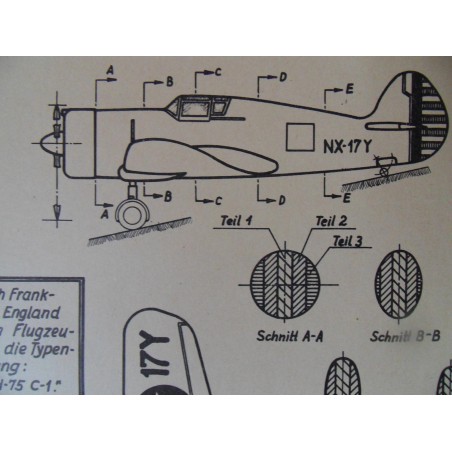 Alter Modellbauplan Jagdeinsitzer Curtiss P-36