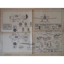 Alter Modellbauplan Jagdeinsitzer Curtiss P-36