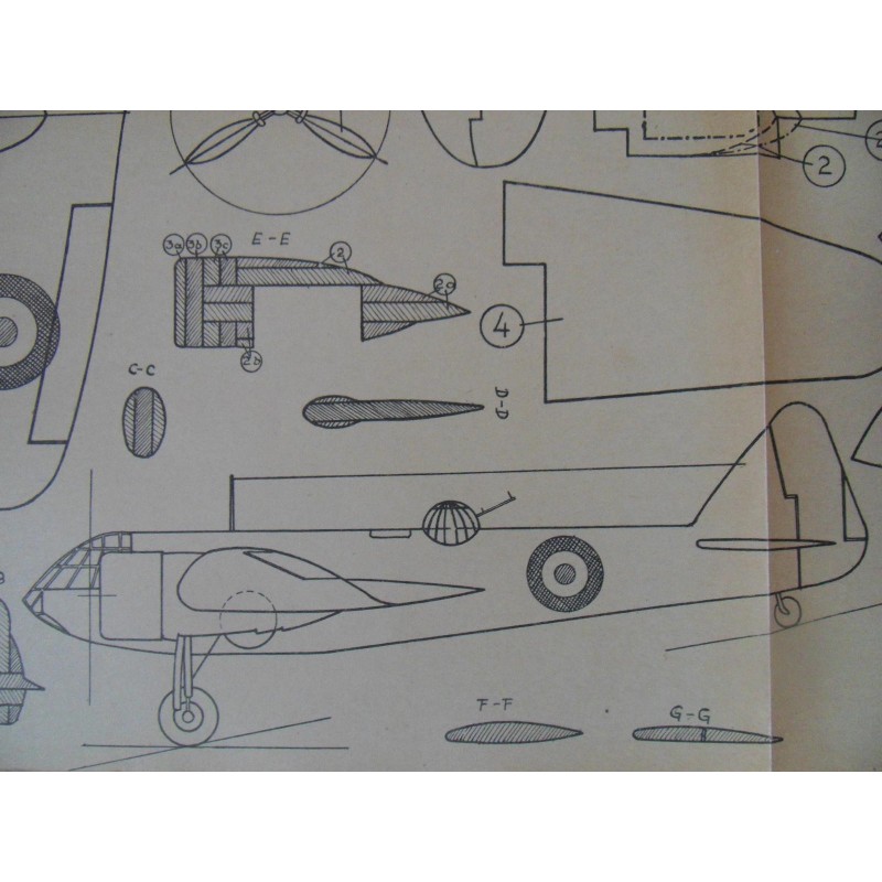 Alter Modellbauplan Britischer mittlerer Bomber Bristol "Blenheim I" Alter Modellbauplan Britischer mittlerer Bomber Bristol "Blenheim I"