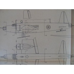 Alter Modellbauplan Bombenflugzeug Vickers-Armstrong Wellington