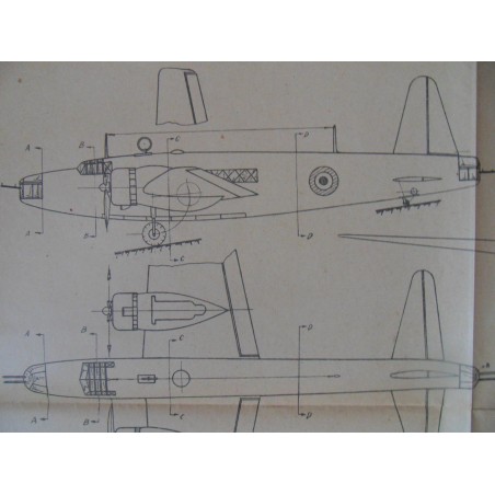 Alter Modellbauplan Bombenflugzeug Vickers-Armstrong Wellington