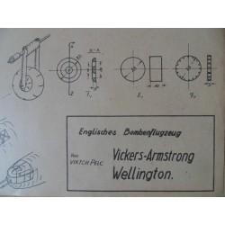 Alter Modellbauplan Bombenflugzeug Vickers-Armstrong Wellington