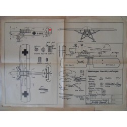 Alter Modellbauplan Verbindungsflugzeug Fieseler Fi-156-Storch