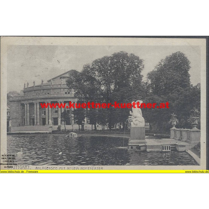 AK - Stuttgart - Anlagensee mit neuem Hoftheater AK - Stuttgart - Anlagensee mit neuem Hoftheater