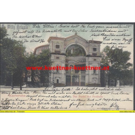 AK - Karlsruhe - Das Portal der Festhalle