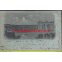 AK - Gruss aus Mannheim - Rheinbrücke 1898 (BW)