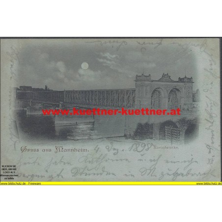 AK - Gruss aus Mannheim - Rheinbrücke 1898
