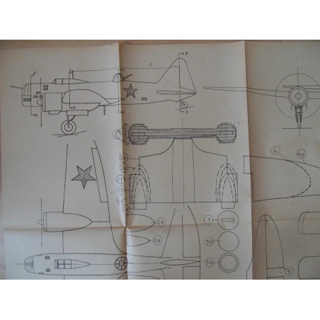 Alter Modellbauplan russischer mittlerer Bomber D.B. 3.