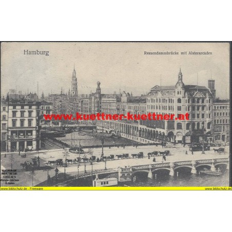 AK - Hamburg - Reesendammbrücke mit Alsterarcaden (HH)