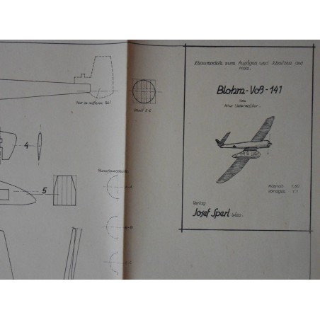 Alter Modellbauplan Flugzeug Blohm Voß - 141