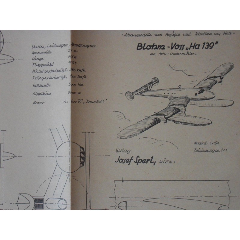 Alter Modellbauplan Flugzeug Blohm Voss - Ha-139