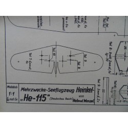 Alter Modellbauplan Segelflugzeug Heinkel He-115