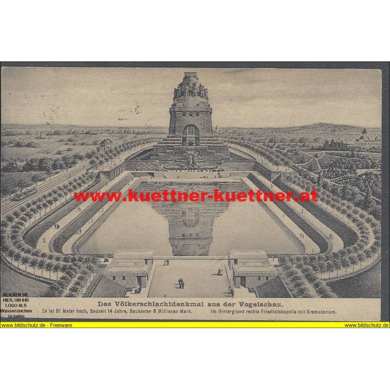 AK - Das Völkerschlachtdenkmal aus der Vogelschau