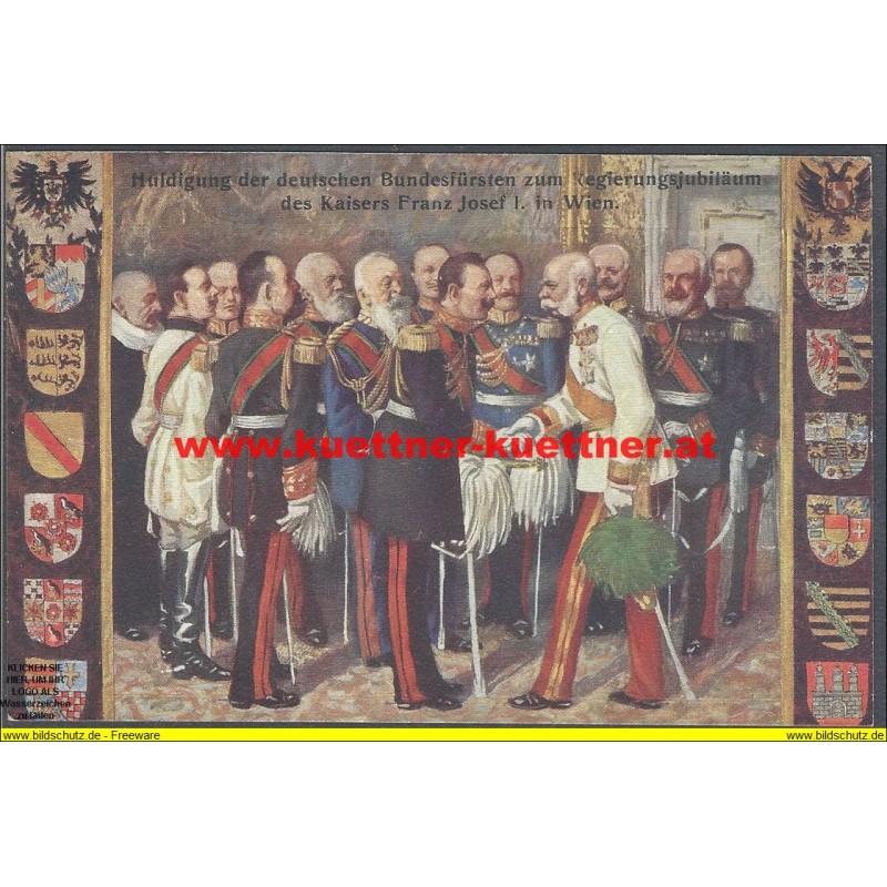 AK - Huldigung der deutschen Bundesfürsten zum Jubiläum 1908 AK - Huldigung der deutschen Bundesfürsten zum Jubiläum 1908