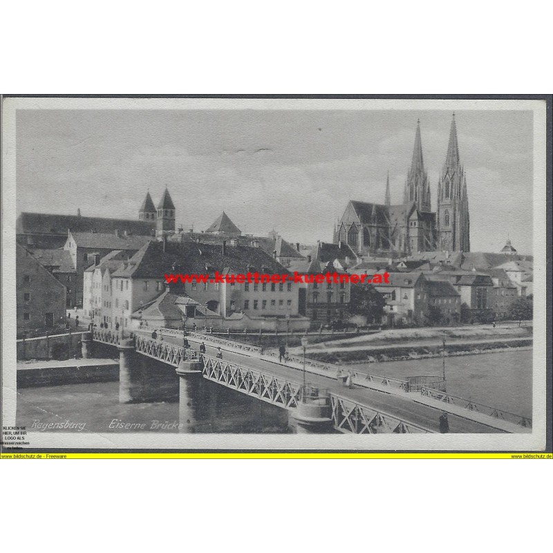 AK - Regensburg - Eisene Bruecke