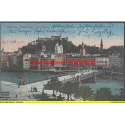 AK - Salzburg, Stadtbrücke mit Festung