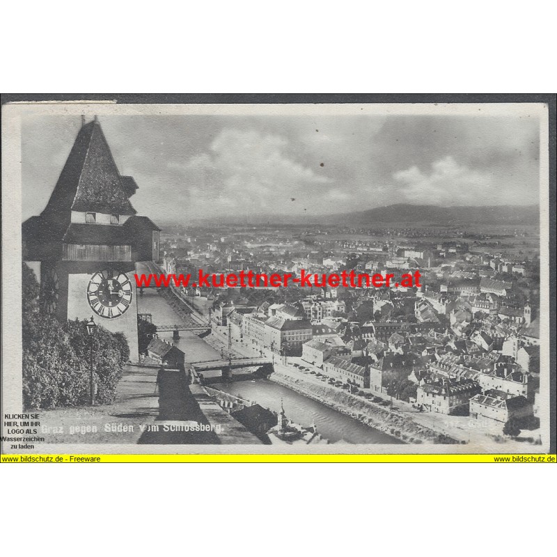 AK - Graz gegen Süden vom Schlossberg AK - Graz gegen Süden vom Schlossberg