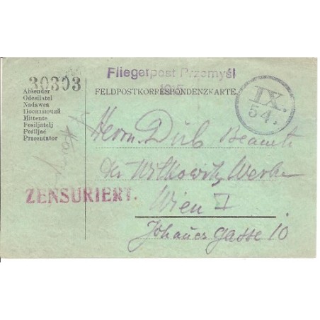 Fliegerpost Przemysl 1915 - IX54